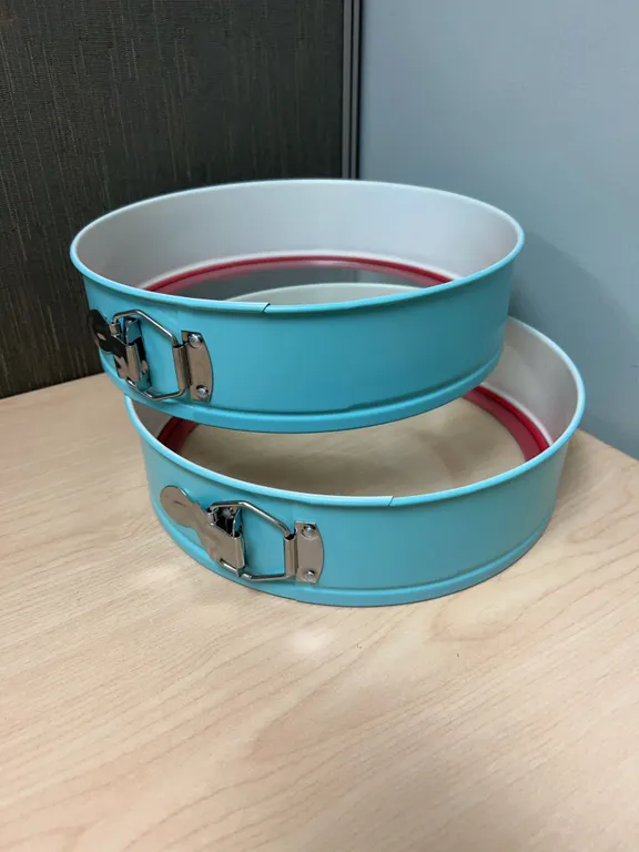 Two Nonstick Springform Cake Pans with Glass Bottoms