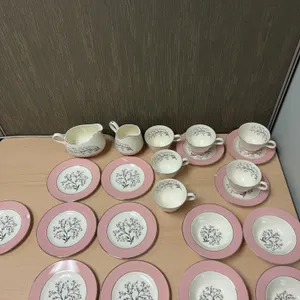 Homer Laughlin Eggshell Cavalier Pink Floral Dinnerware Set