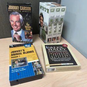 VHS and CD Sets Including M*A*S*H, Roots, Carson