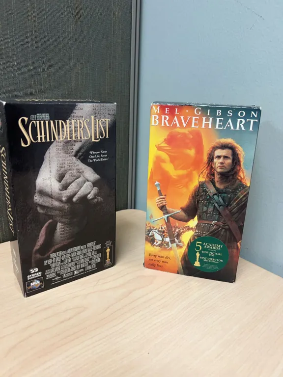 Schindler's List and Braveheart VHS Movie Tapes, Complete Boxes