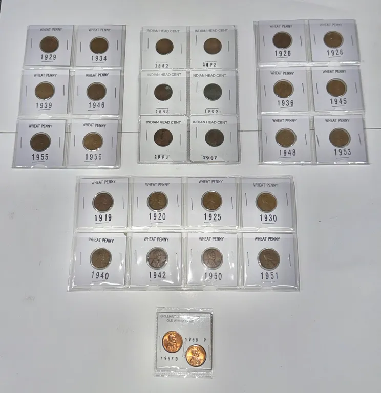 US Wheat And Indian Head Cent Collection