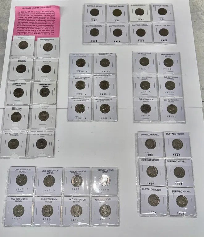 US Nickel Coin Collection Including Buffalo and Jefferson