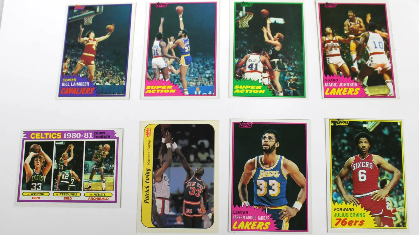 Bird, Johnson, Jabbar, Erving, Laimbeer, Ewing, Archibald Basketball Cards