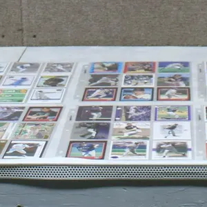 Baseball Cards on 16 Binder Pages, HOF and Notables