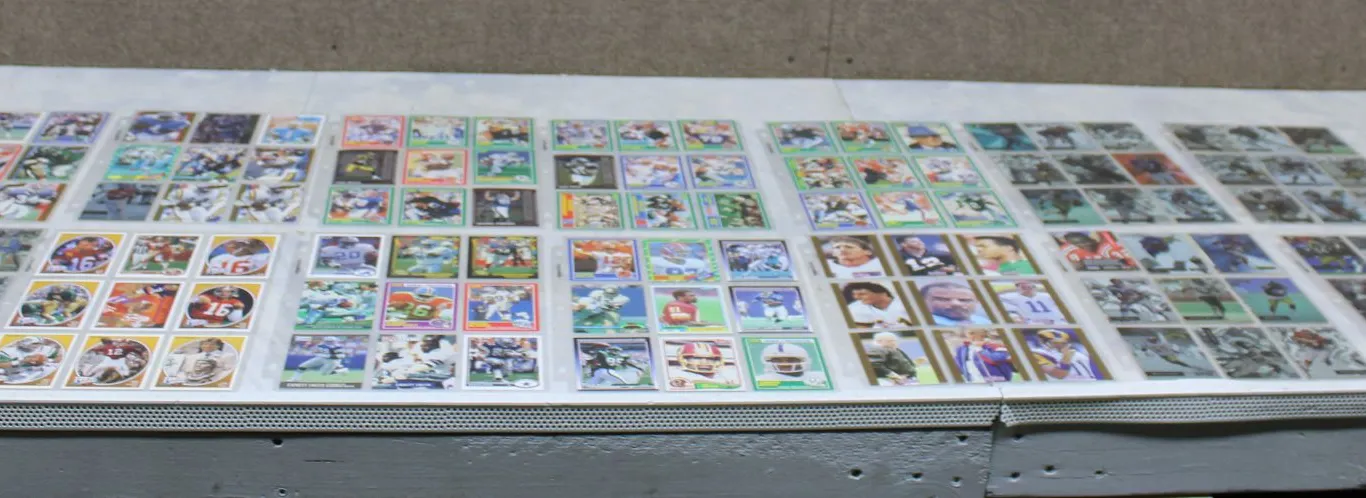 Binder Pages with Elway, Montana, Emmitt Smith, Andre Reed, Art Monk, Eric Dickerson, Tom Landry, Bo