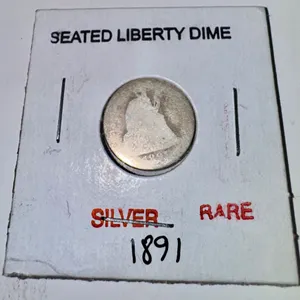 1891 Seated Liberty Dime Silver Coin