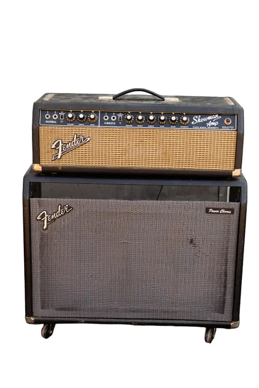 Vintage Fender Showman Amp Tube Head with Power Chorus Speaker Cabinet