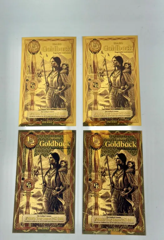 Idaho Goldback 1/2 Gold Note Set of Four