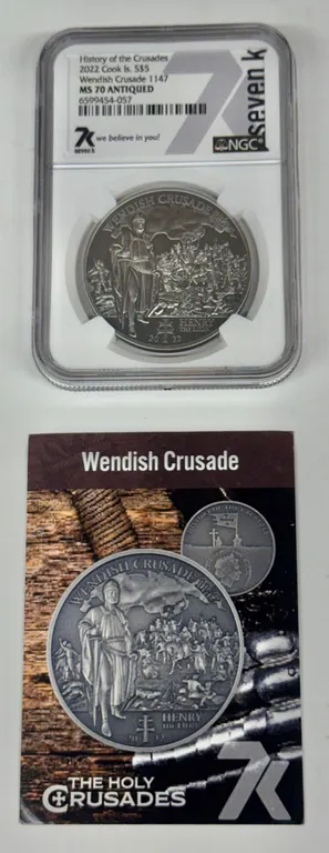 2022 Cook Islands Silver $5 Wendish Crusade Coin