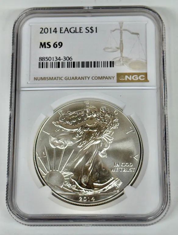 2014 American Silver Eagle Dollar MS69 NGC