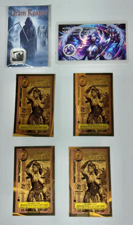 Goldback Notes and 1g Silver Collectibles