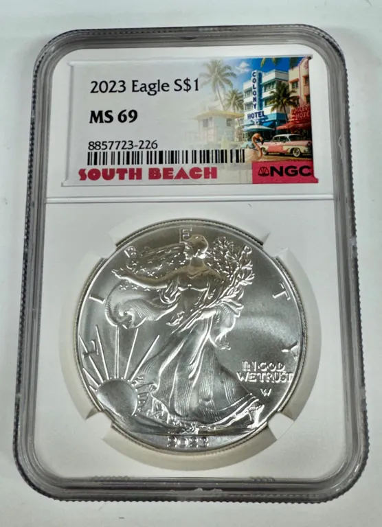 2023 American Silver Eagle NGC MS 69 South Beach