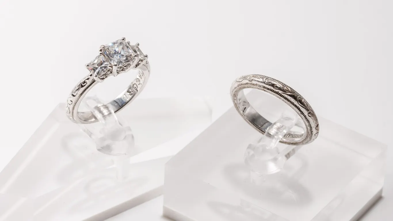 Sterling Silver Cubic Zirconia Wedding Ring and Band by TACORI