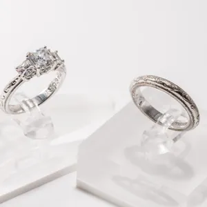Sterling Silver Cubic Zirconia Wedding Ring and Band by TACORI