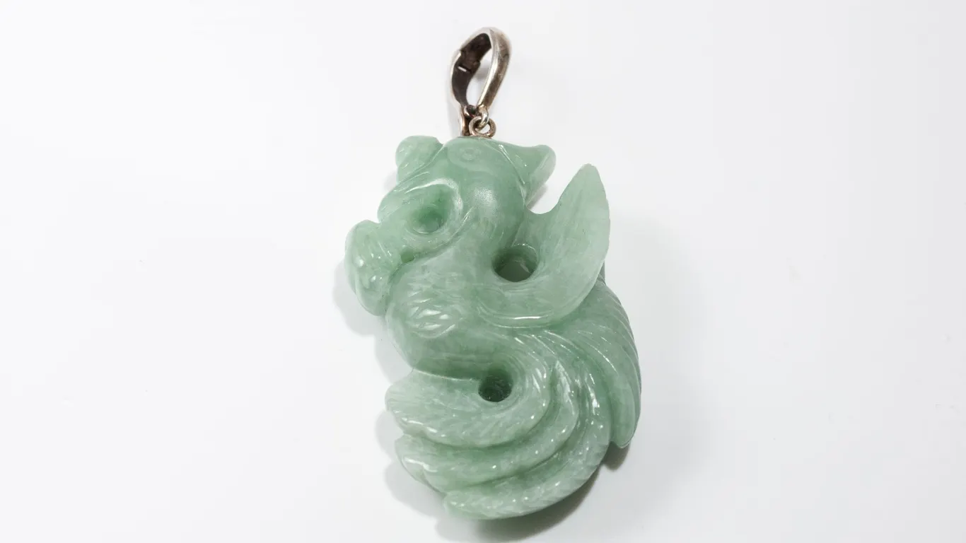 Carved Jade Bird Pendant