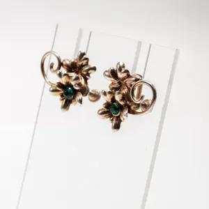 1940's Sterling Silver Flower Earrings