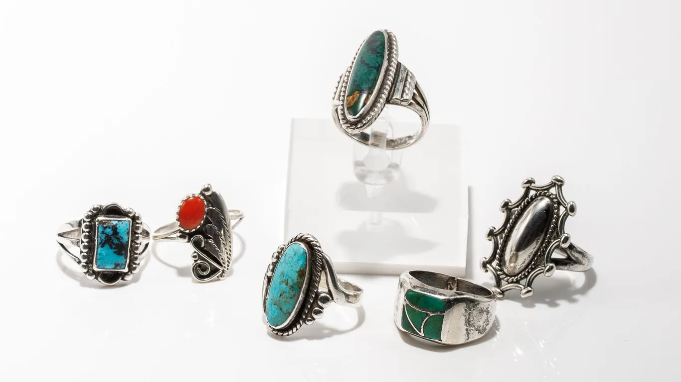 Collection of Southwestern Style Sterling Silver Rings