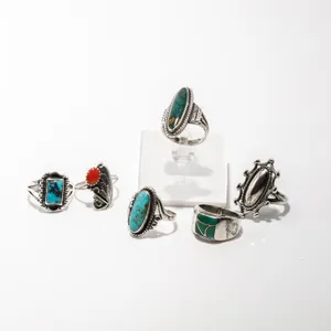 Collection of Southwestern Style Sterling Silver Rings