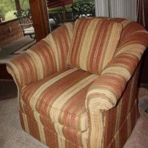 Striped Barrel Chair