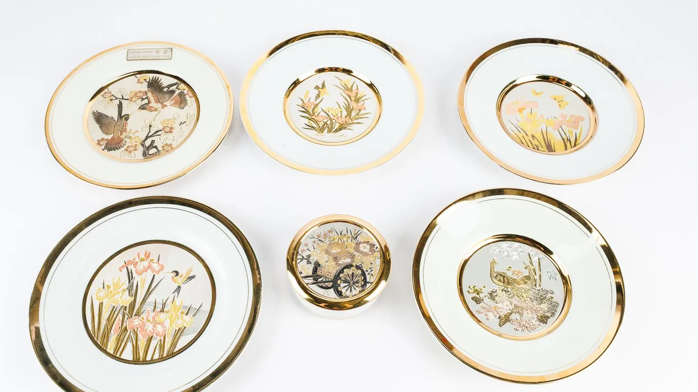 Decorative Chokin Plates and Storage Jar