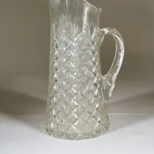Diamond Cut Glass Pitcher