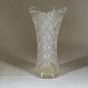 Vintage Diamond Cut Glass Vase