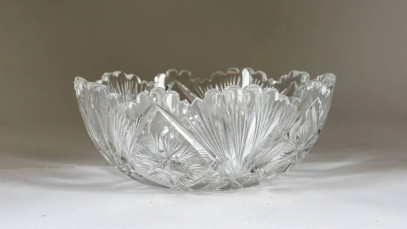 Antique American Brilliant Period Crystal Bowl