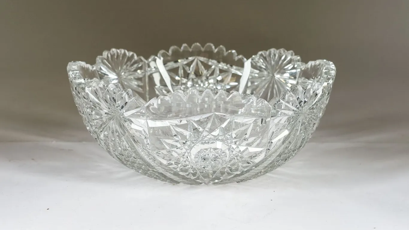 Antique American Brilliant Period Crystal Bowl