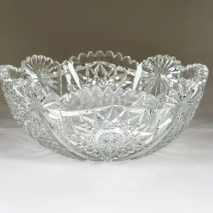 Antique American Brilliant Period Crystal Bowl