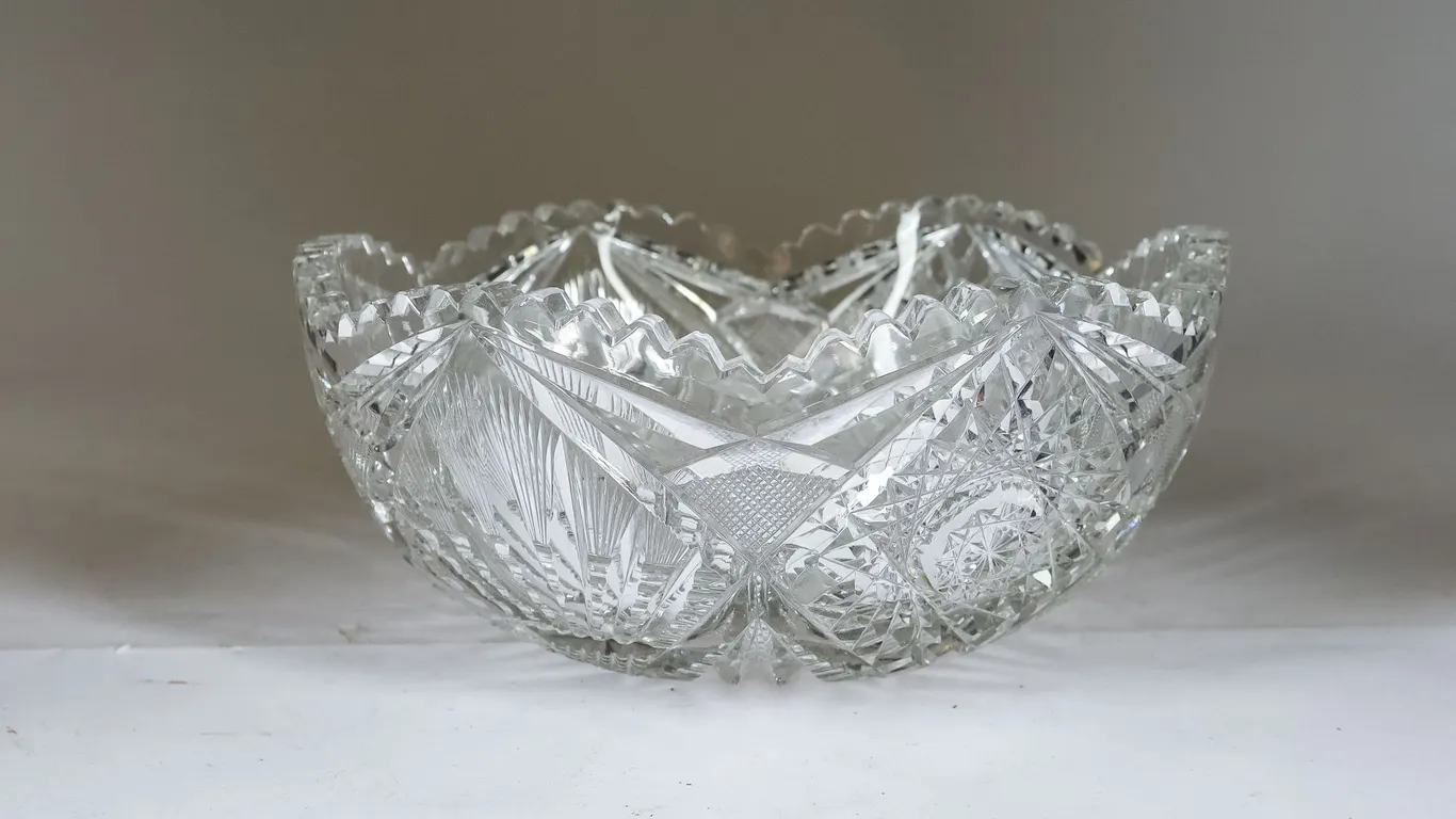 Antique American Brilliant Period Crystal Bowl