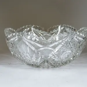 Antique American Brilliant Period Crystal Bowl
