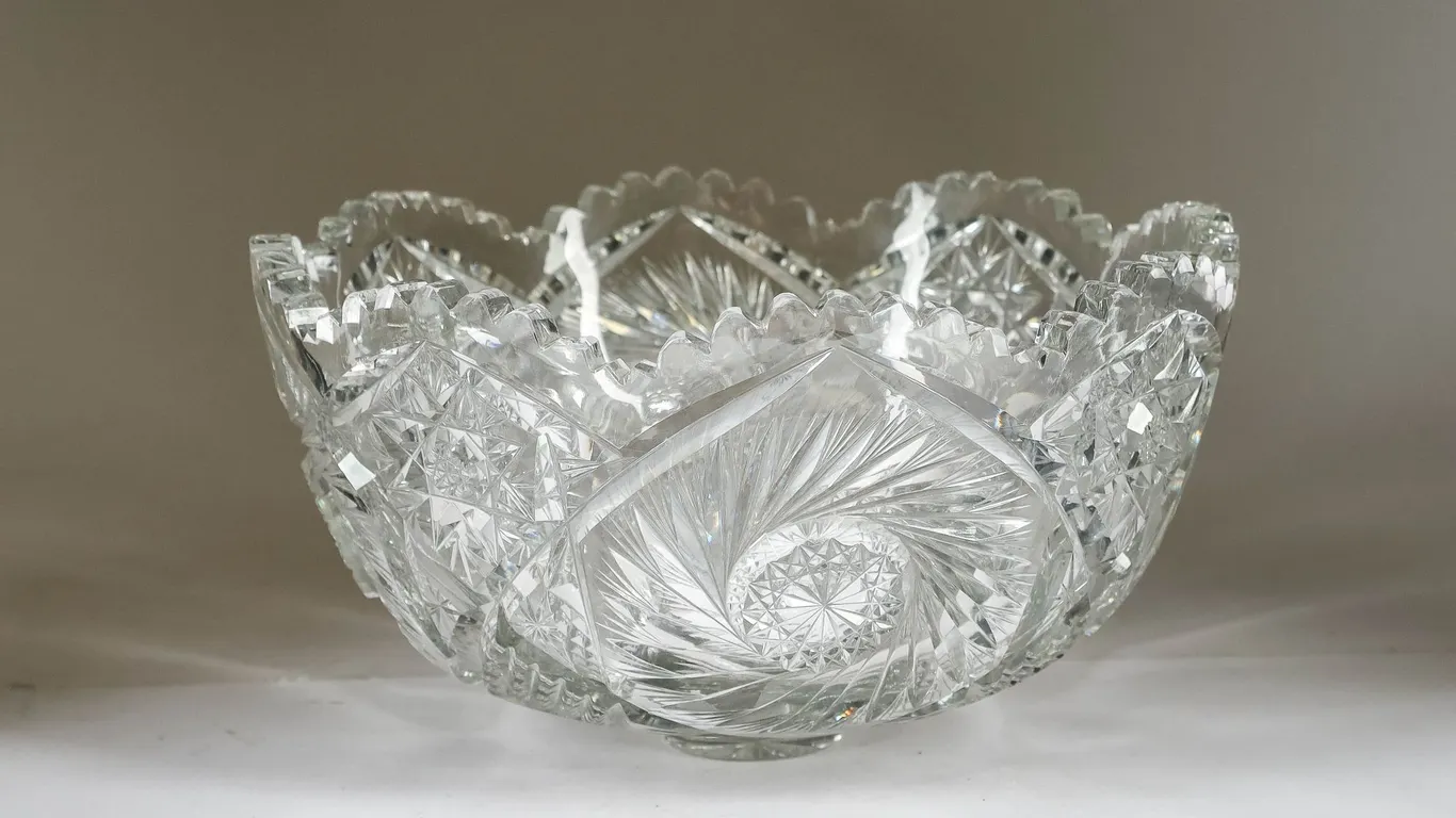 Large Antique Crystal Bowl