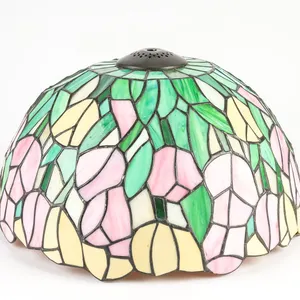 Vintage Stained Glass Floral Motif Lamp Shade