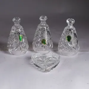 4 Pieces of Vintage Waterford Decorative Crystal - Heart-Shaped Ring Dish and Christmas Bells!