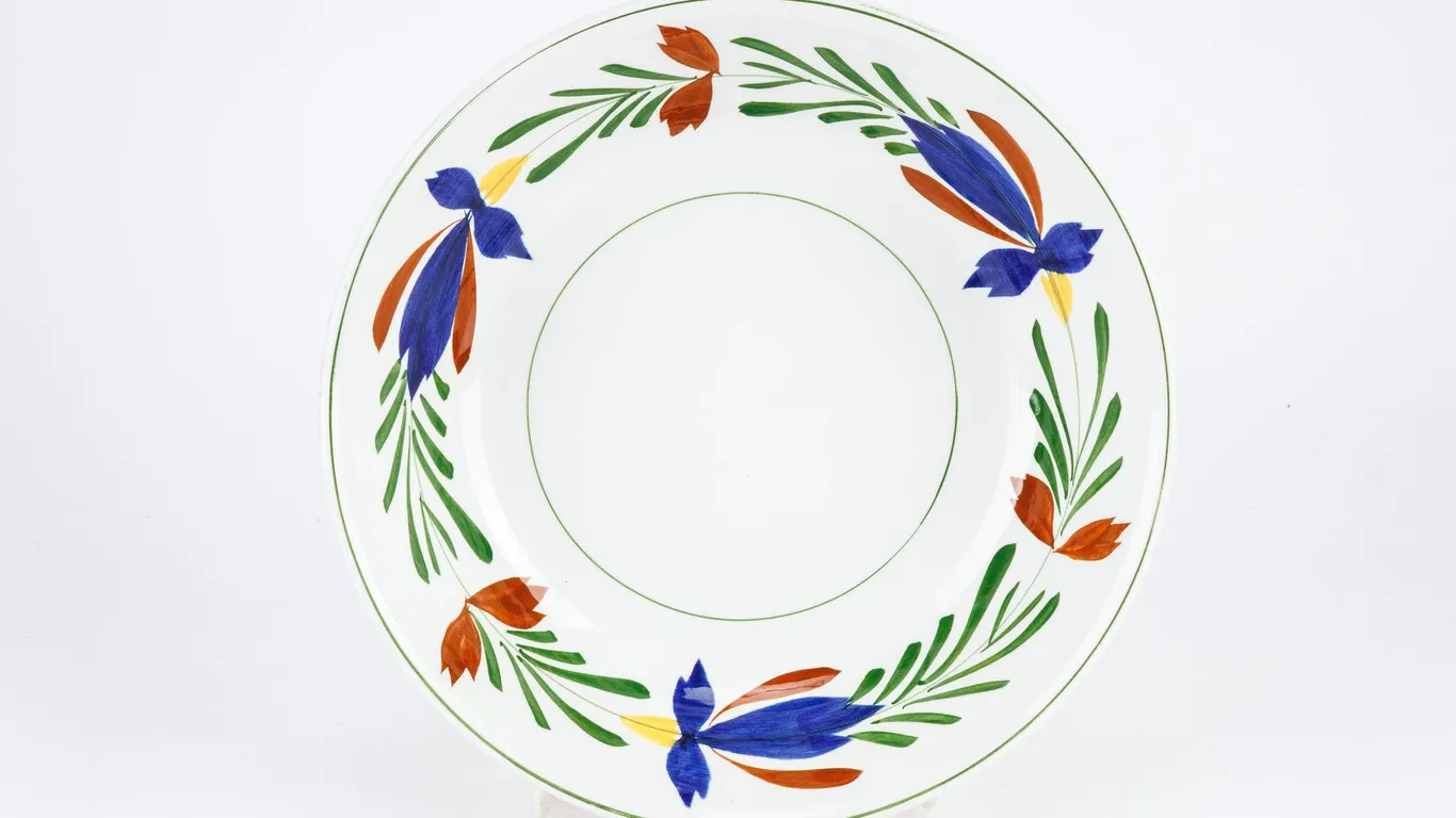 Vintage Ideal Ironstone China Hand-Painted Floral Serving Bowl