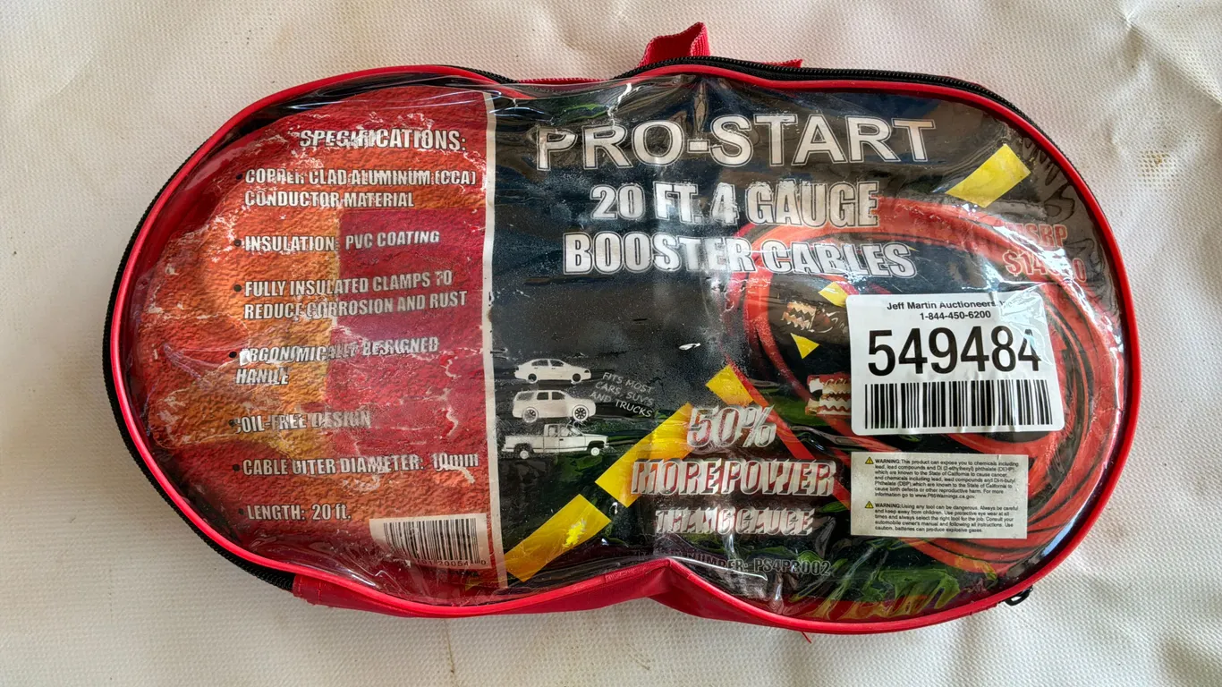 PRO-START PS4PB002 20FT. 4 GAUGE BOOSTER CABLES