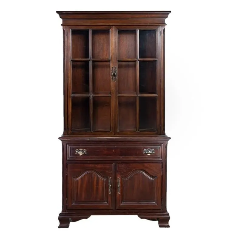 GIBBARD SOLID MAHOGANY 2 PIECE CHINA CABINET