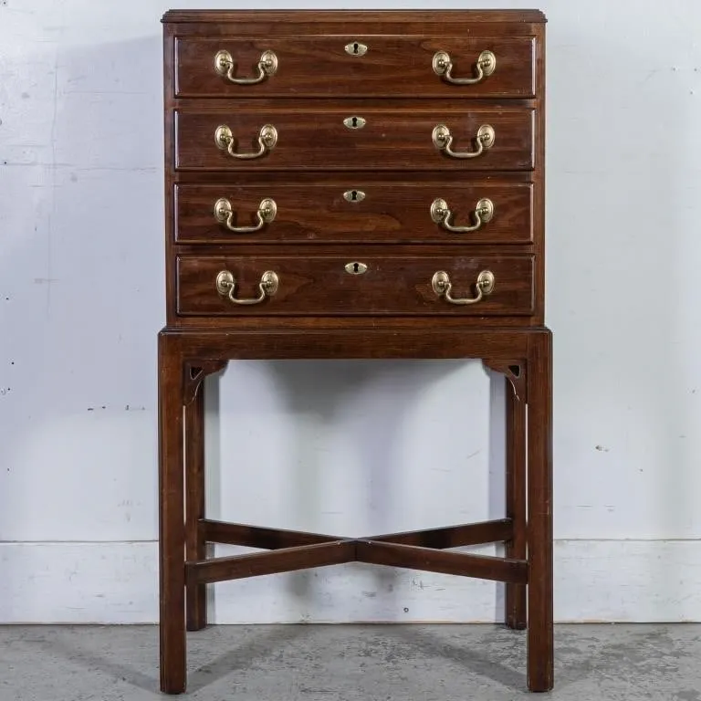 ETHAN ALLEN GEORGIAN COURT CHERRY SILVER CHEST