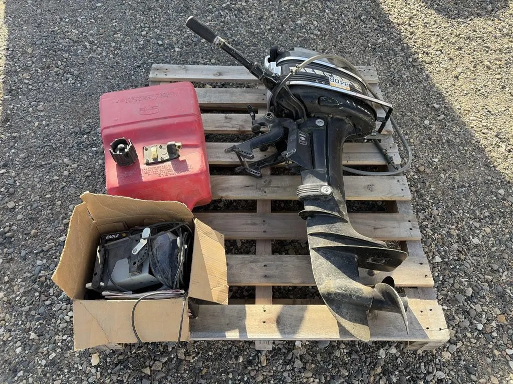Pallet with 9.8 Mercury Boat Engine & More
