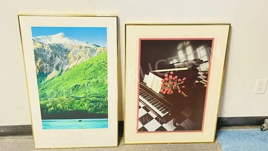 pair-framed pictures, 20 x 34 23 x 31