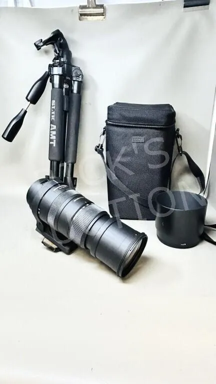 Sigma DG 150 -500mm lens , case & tri pod