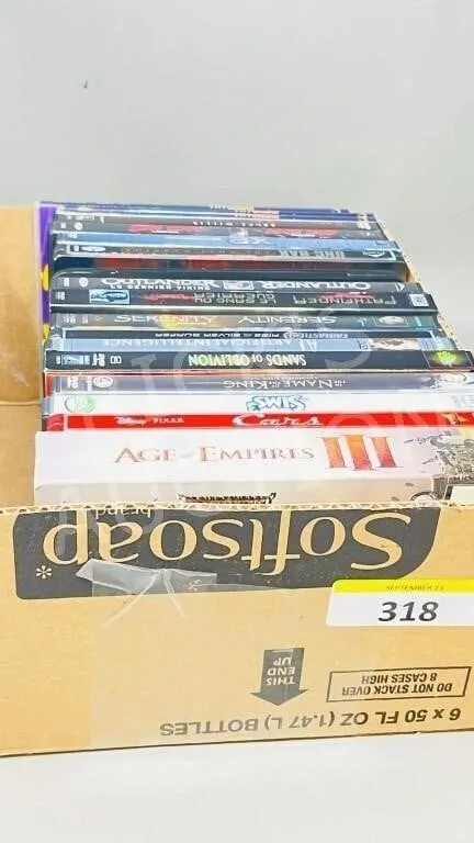 assorted DVD movies + 1 Xbox 360-Forza