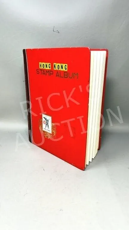 10 pages of vintage Hong Kong stamps, 390 total