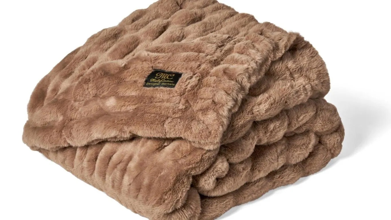 Minky Couture Hugs Throw Blanket Milk Chocolate...