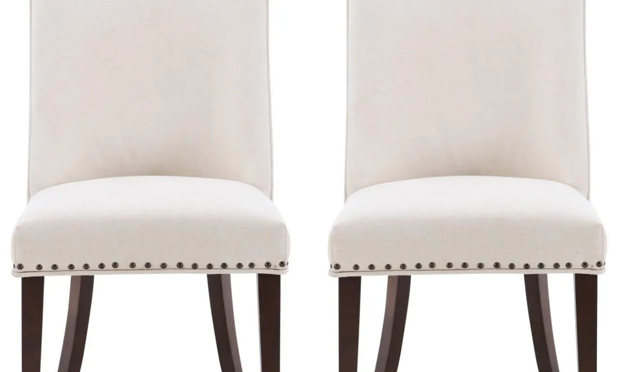Linon Auden Dining Chairs Espresso-Beige 2pk