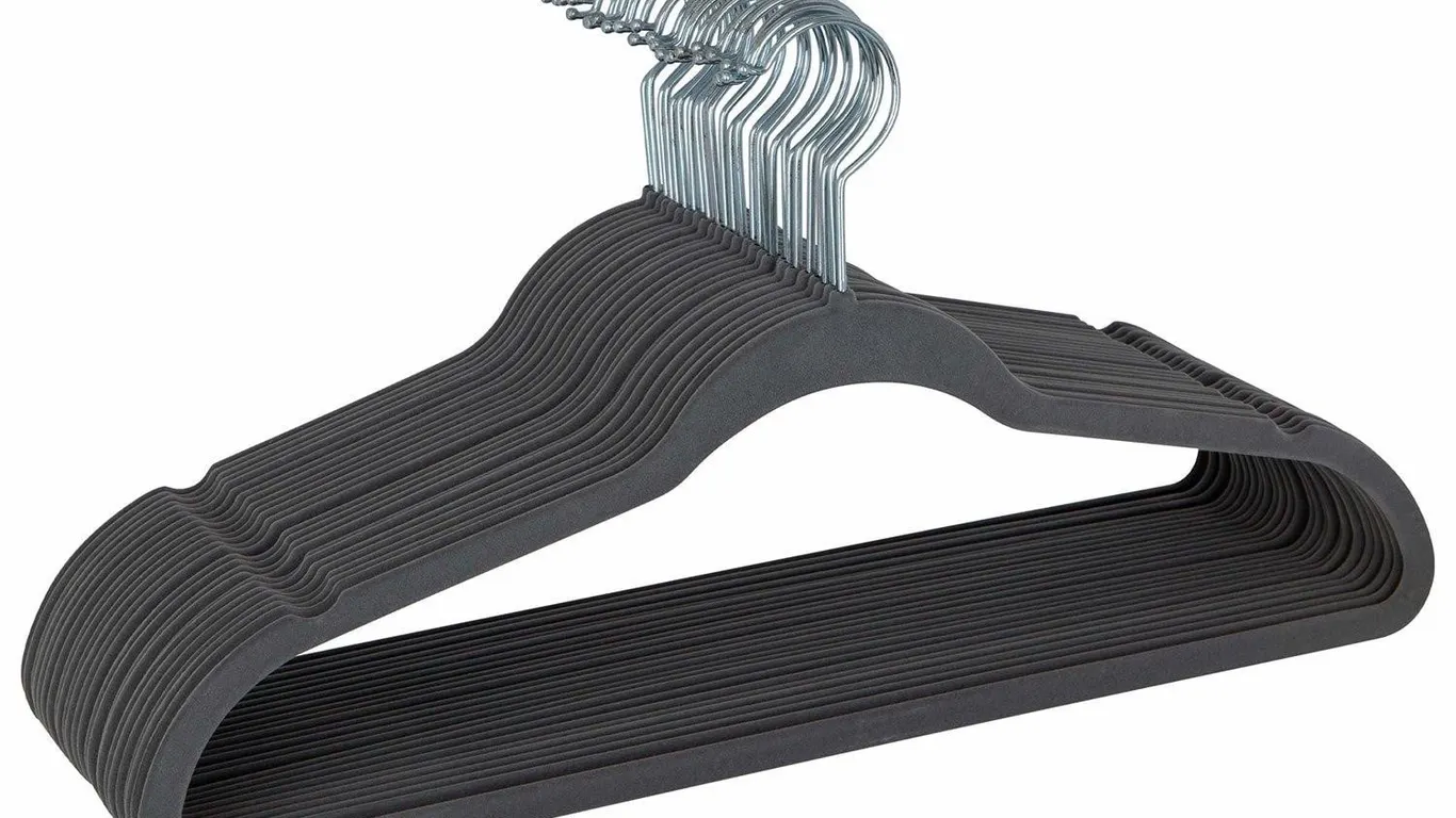 Simplify Velvet Clothes Hangers Gray 100pk