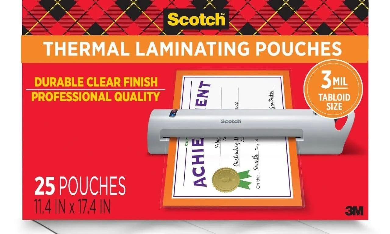 Scotch Thermal Laminating Pouches 11x17 25pk 3 Mil