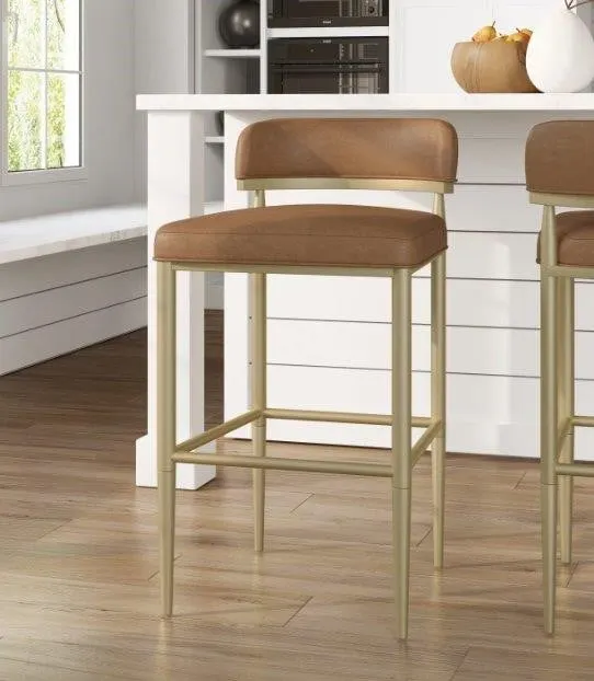Upholstered Metal Adjustable Height Stool