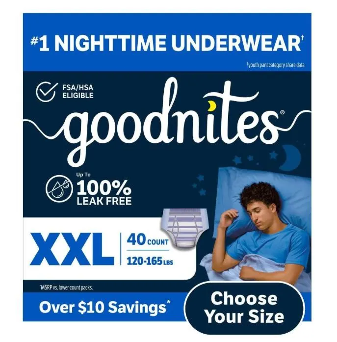 Goodnites Nighttime Bedwetting Underwear XXL Boys