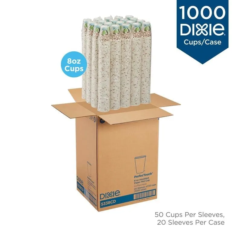 Dixie 5338CD PerfecTouch Hot Cups 8oz 1000ct